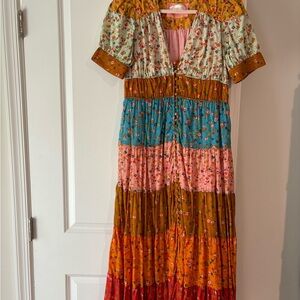 Floral Patchwork Maxi Dress from Anthropology